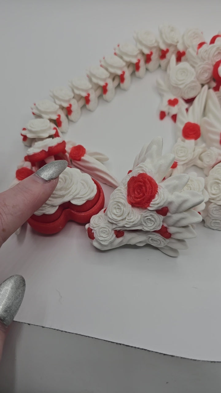 3D Printed Rose Heart Dragon