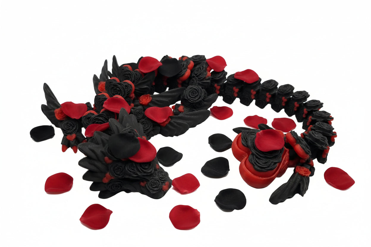 3D Printed Rose Heart Dragon