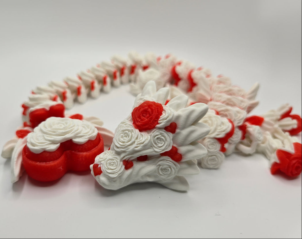 3D Printed Rose Heart Dragon